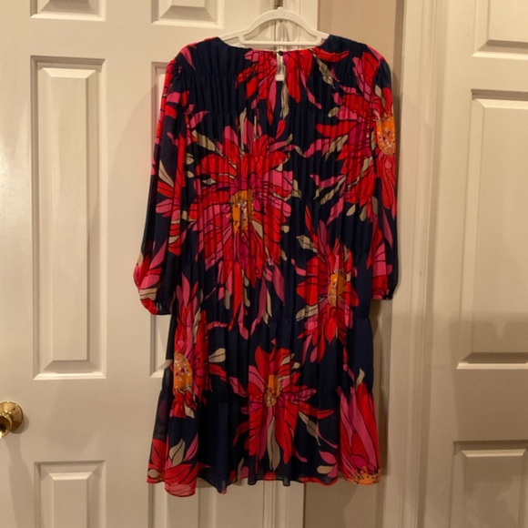 Trina Turk Silvery Floral Multicolor Mini Length Dress Size Large - Picture 7 of 10